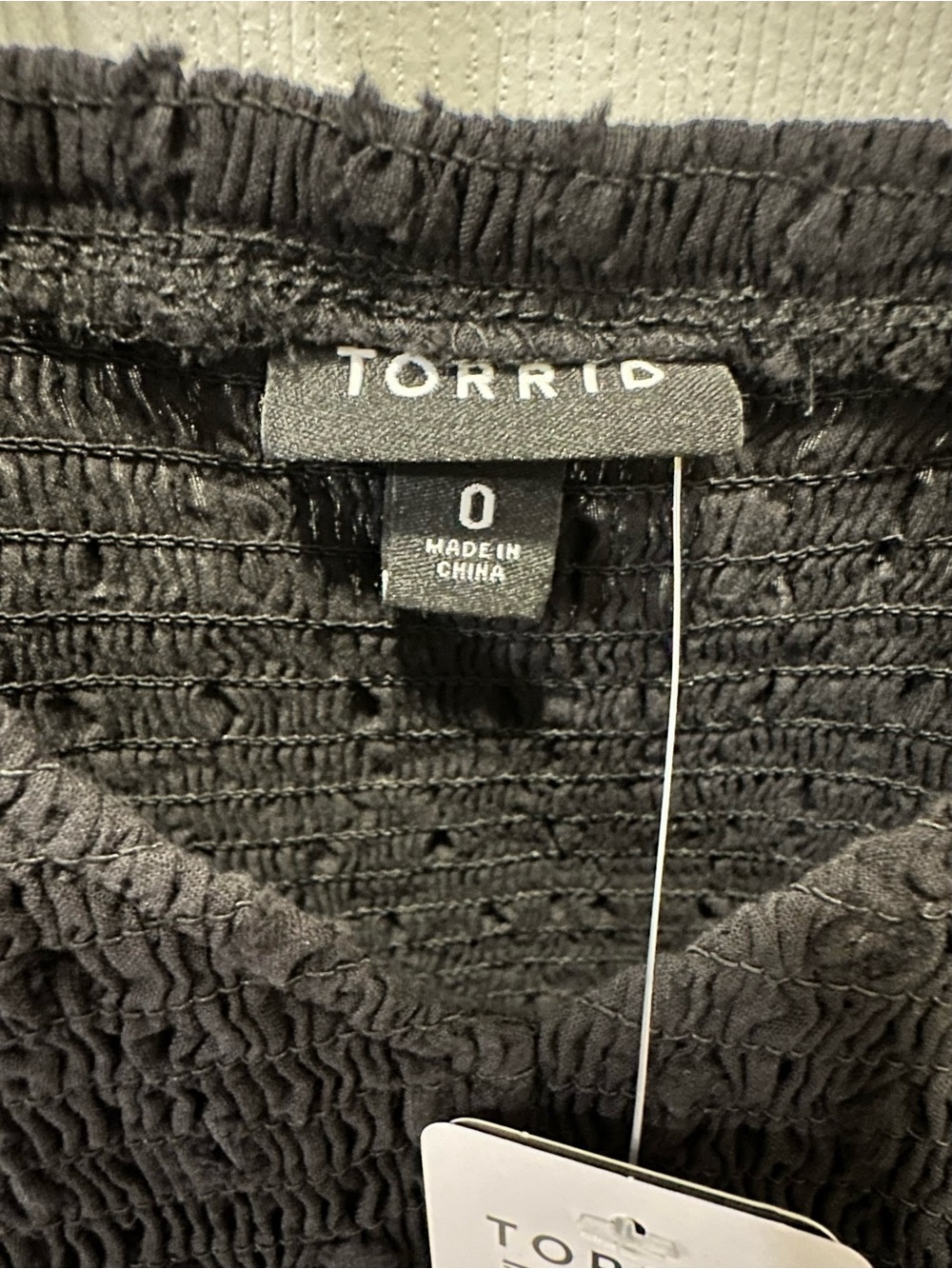 Torrid 0X Black Babydoll Cotton Clip Dot Smocked Bodice Tank - Picture 10 of 10